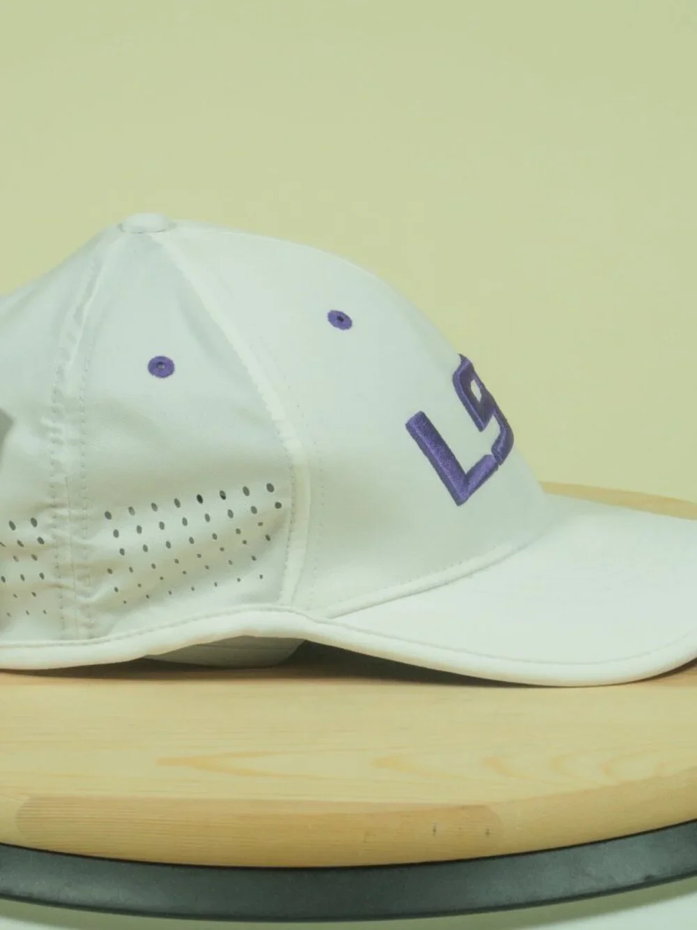 Nike LSU Tigers Hat Mens White Purple Legacy 91 Dri Fit Perforated New